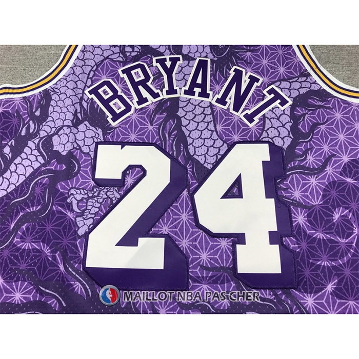 Maillot Los Angeles Lakers Kobe Bryant NO 24 Asian Heritage Throwback 1996-97 Volet